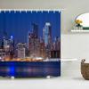New York London Bridge Shower Curtain Printed Waterproof Fabric Polyester  City Scenery Night View Bath Curtain Bathroom Decor