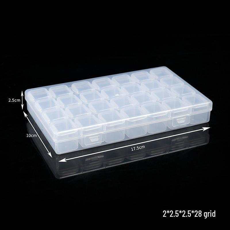 56-Grid Detachable Nail Art Storage Box, Transparent PP Organizer for Jewelry & Small Parts