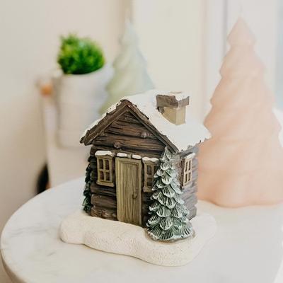 1 Stück Weihnachts-Schornstein Harz Schnee Winterhütte Räuchergefäß Ornamente Bestes Weihnachtsgeschenk