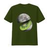 Moon Cut Kiwi Planet Space Fruit T Shirt for Adults Unique Astronomy Design vintage Washed Top For Everyday Wear Stretched
