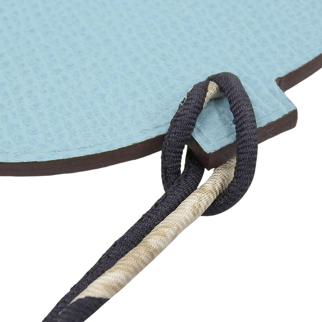 Excellent HERMES Bag Charm Petit Ash Teapot Light Blue Black Leather Women Used