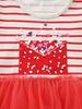 New Summer Striped Mesh Embroidered Princess Dress for Girls: European Style, Cute and Long