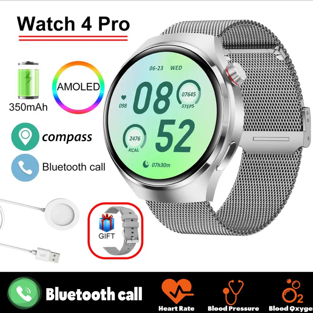 2025 New GT Series Smart Watch 4 Pro AMOLED HD Screen Bluetooth Call Heart Rate Waterproof SmartWatch For Huawei Watches Men Ms.