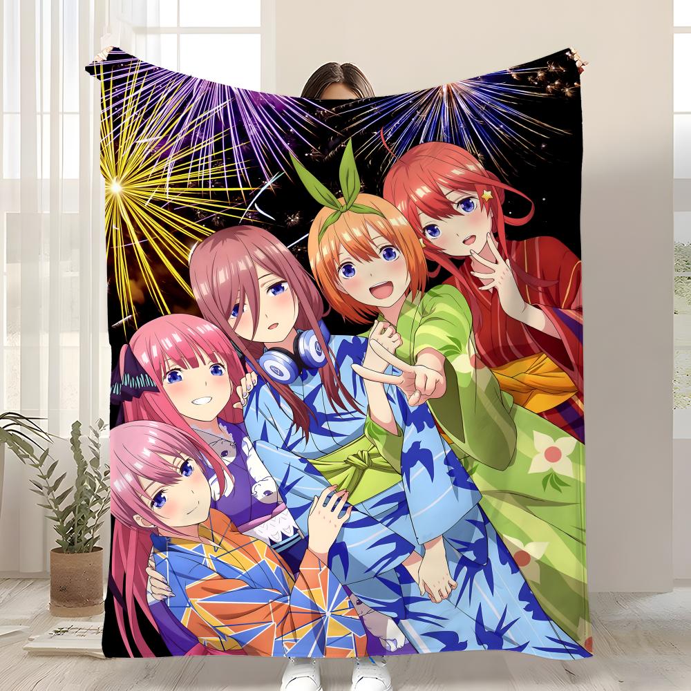 

The Quintessential QuintupletsS Throw Soft Coral Fleece Blanket 310gsm Fluffy Warm Throw for Sofa Bed Couch Bedroom Decor 75cmx90cm