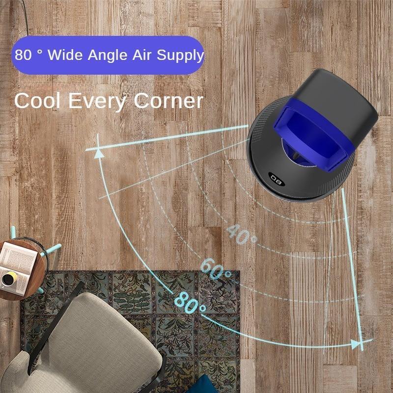 Ventilador silencioso sem lâminas de dupla finalidade frio e quente de 35 W Ventilador de ar condicionado doméstico de mesa Ventilador de purificação de ar de baixo consumo de energia 19,5 * 60 cm