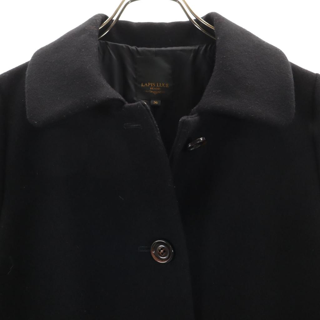 LAPIS LUCE PER BEAMS Cashmere Blend Stainless Collar Coat 36 Black Women Used