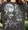 Howling Moon Alpha Predator Wolf Comfort Colors® Tshirt, Canine Wildlife Nature Wilderness Spirit Forest Hunter Moonlit Pack Faded Tee