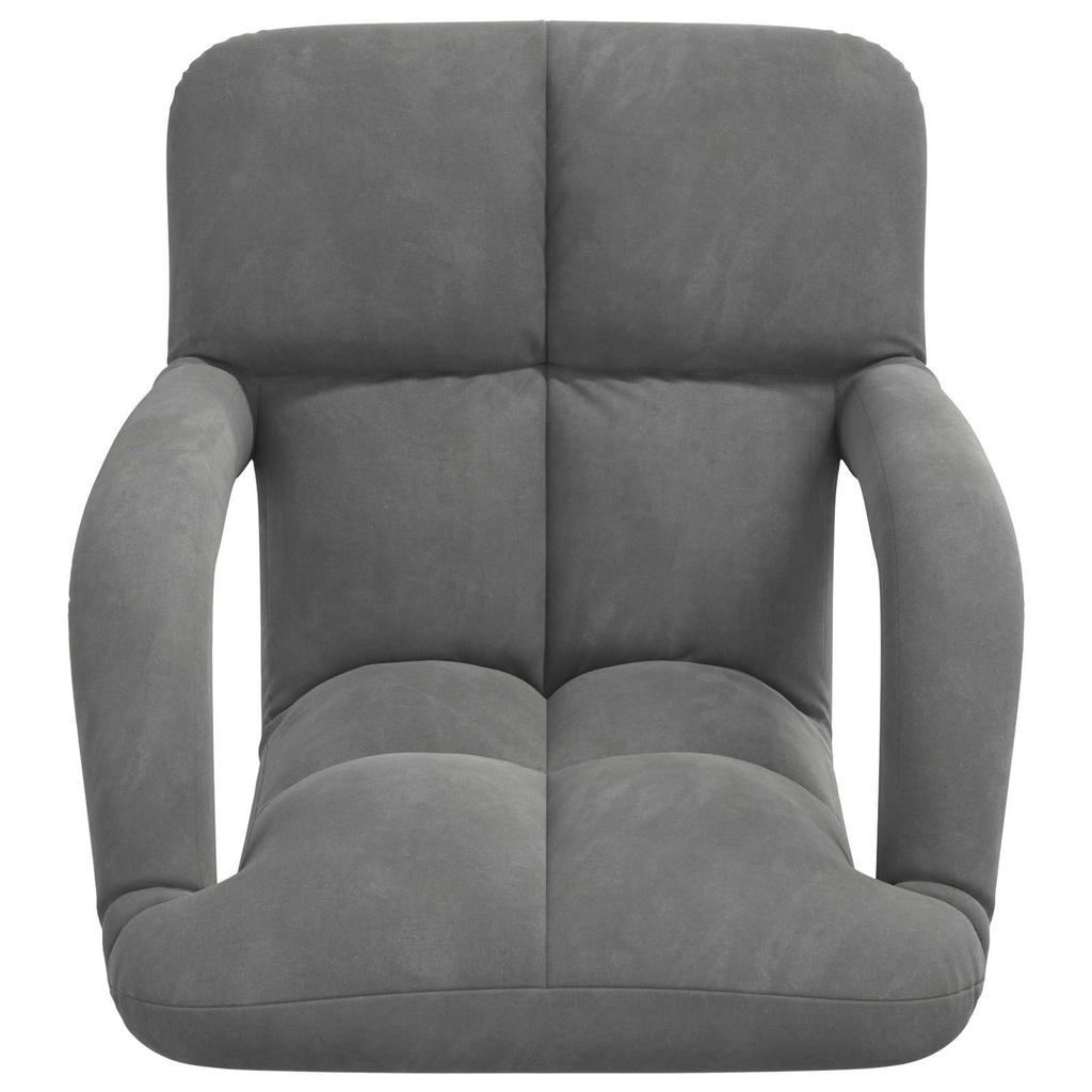 Adjustable Floor Stool Dark Gray Velvet