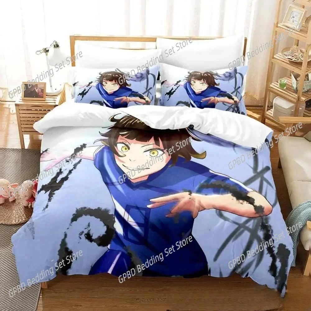 Fashion 3D Print Anime Blue Lock Comfortable Duvet Quilt Cover Pillowcase Bedding Set Children Bedroom Decoration Home Textile