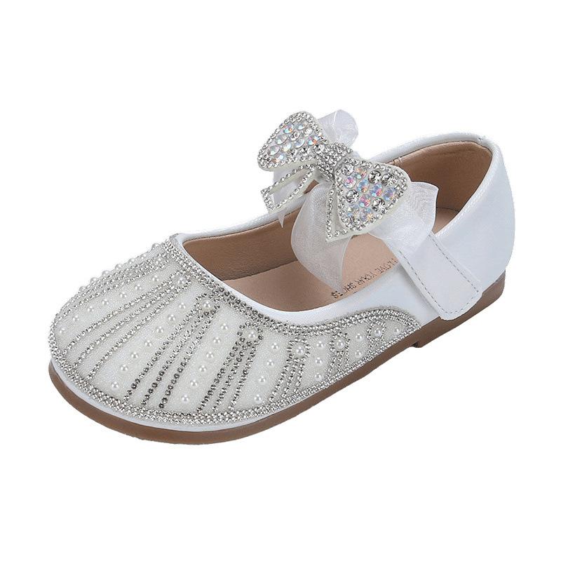 Girls Full of Diamonds Shining Show Princess Shoes Spring and Autumn 2025 Stars Rhinestone Bow Half Sandals Single Shoes