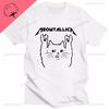 Funny Cat Meowtallica Cat Rock Music Print T-Shirts Rock Music Men Tops Fashion Oversized Tee Comfortable Unsiex Couple Wears