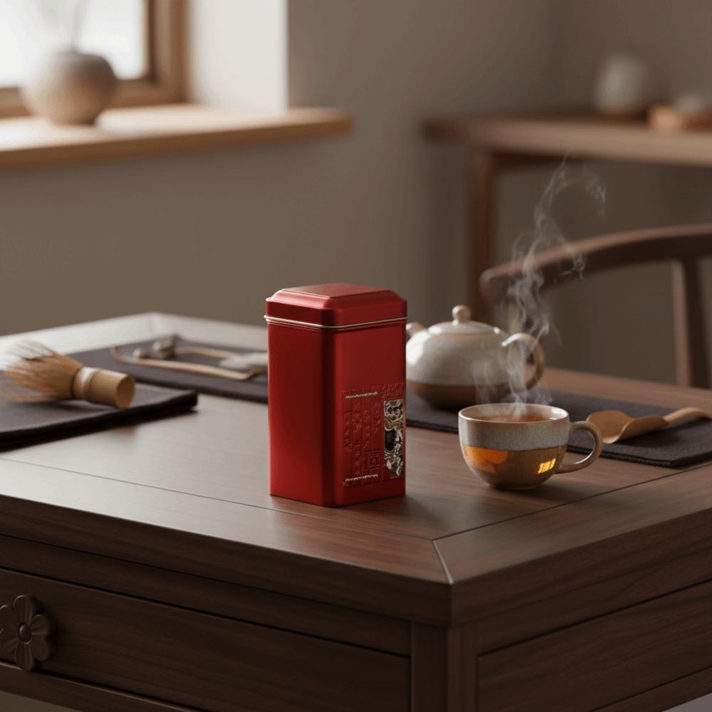 Durable Square Tea Packaging Cans Retro Mini Tea Sealed Jar Metal Portable Tinplate Container Kitchen