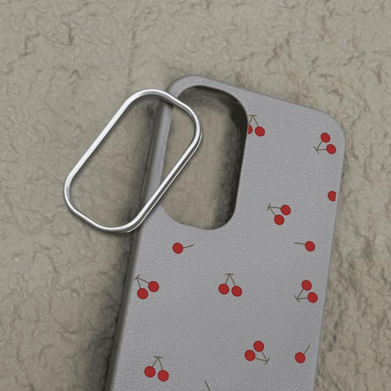 Cherry Wave Point Print Soft Phone Case For Samsung S25 Ultra S24 FE S23 S22 A16 A56 A55 A36 A15 A26 TPU Matte Leather Texture Shockproof Slim Cover