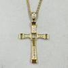 HIP hop Men/Women Cross Pendant Necklace with rhinestone Gold Color 316L Stainless Steel Necklace Popular
