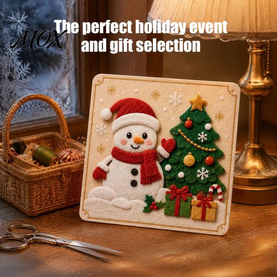 Creative Stress Relief Crafts for Adults DIY Christmas Felt Craft Kit, Gnome Santa Sticker Art No Sew Handmade Gift Making Kits Fabric Reindeer