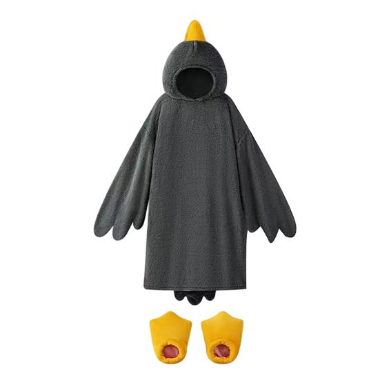 Lustiges Gänse-Enten-Kostüm für Kinder Erwachsene, Kapuzen-Tier-Einteiler Pyjama, Weiche Plüsch Tragbare Decke, Halloween Cosplay