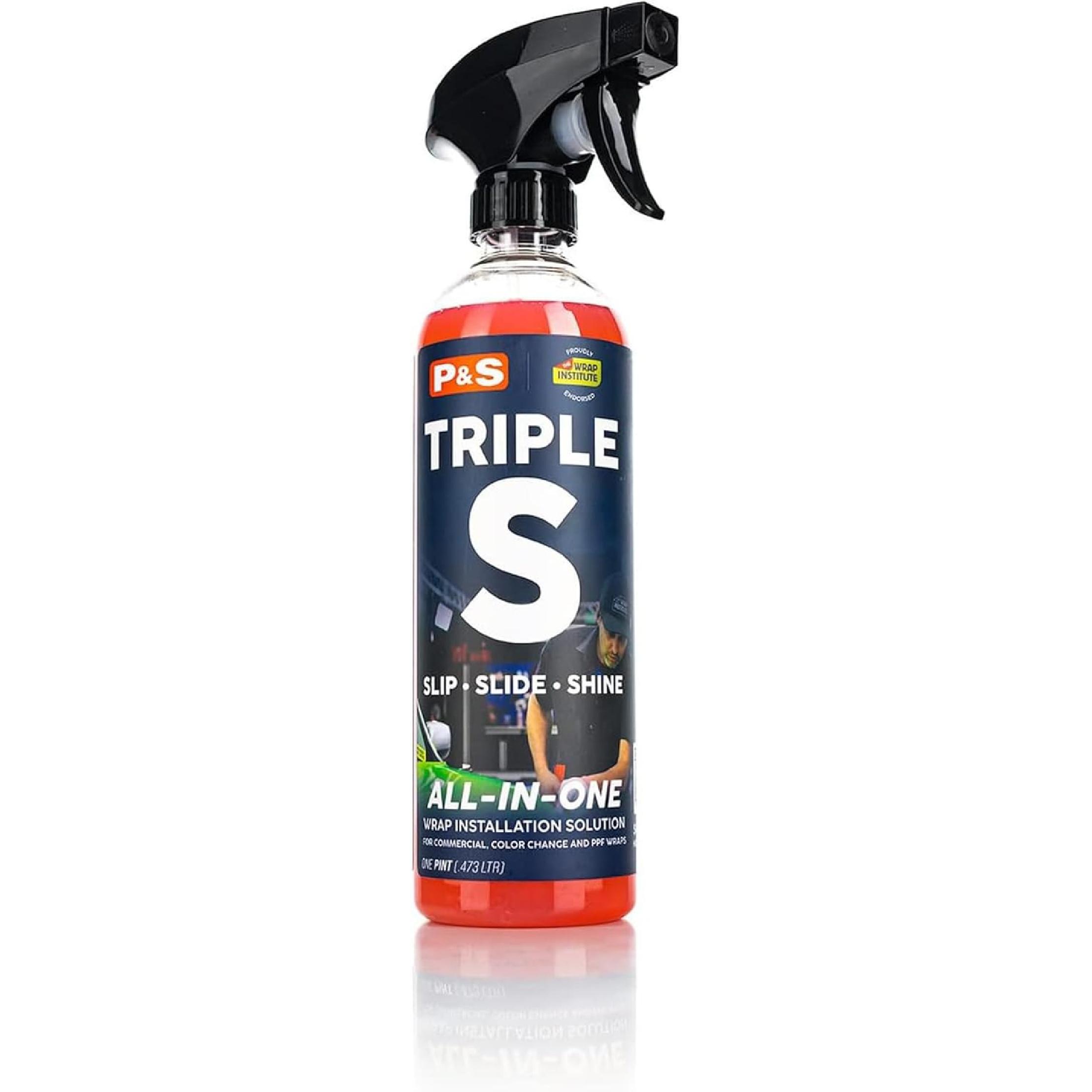 

P & S PROFESSIONAL DETAIL PRODUCTS - Triple S - Раствор для установки пленок и PPF - Легко Подготовить Поверхности Автомобиля; Помогает пленкам легко скользить по 1 Pint