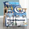 Manchester City Personalized Name Blanket Lightweight Personalized Blanket Ultra-Soft Great for Livingroom Bed Couch Seaside for All Occasions