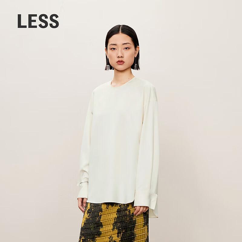 LESS Women s Merino Wool Round Neck Long Sleeve Shirt S