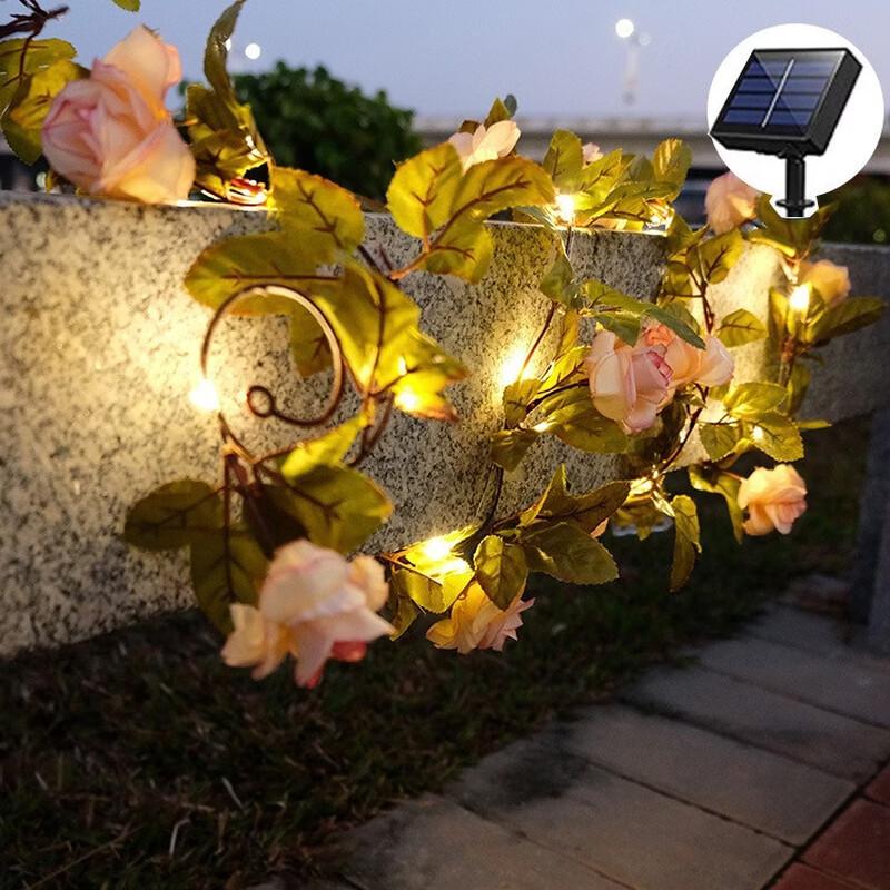 Waterproof Solar Rose Vine String Lights