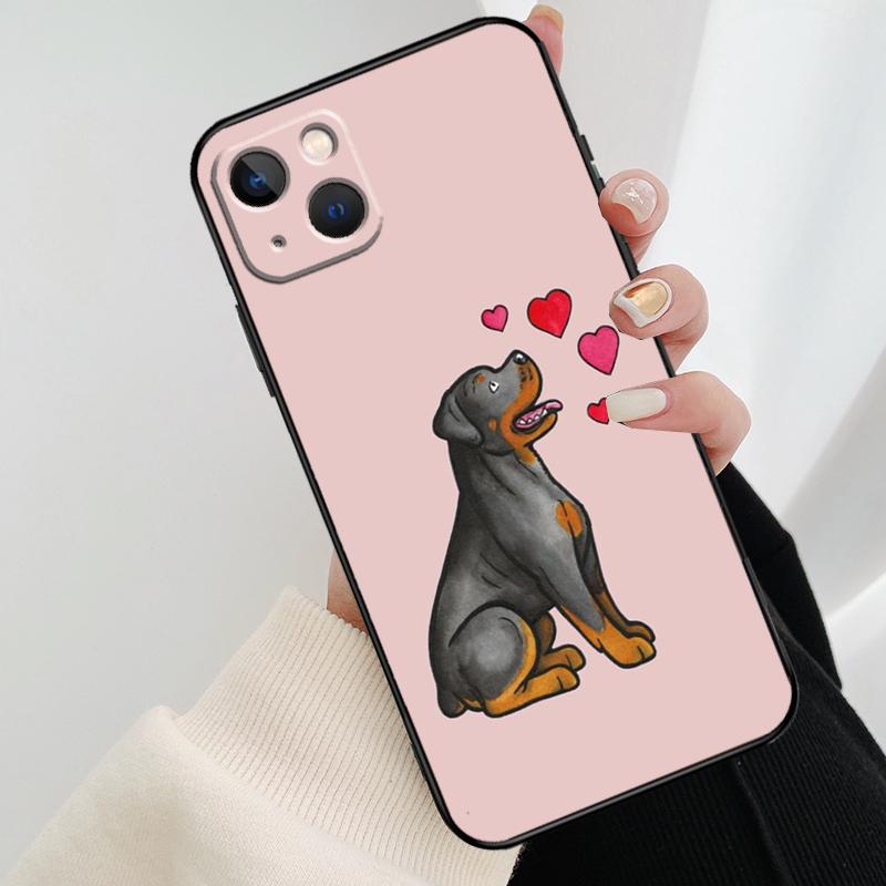 Cute Rottweiler Dog Phone Case For iPhone 17 Pro Max 14 13 12 11 15 16 Pro Max mini 16 15 Plus 16e 17 Air Cover