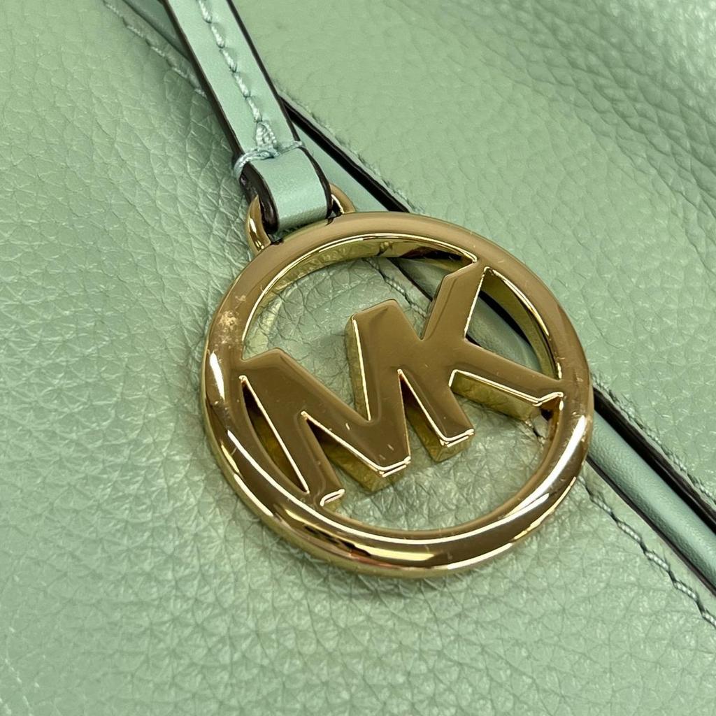 Michael Kors Satchel Shoulder Bag Handbag Cowhide Light Green Women 35S0GYZS3L Used