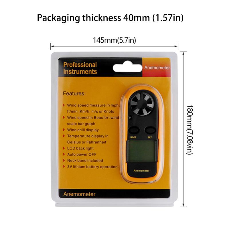 Air Wind Speed Scale Accurately Measure Wind Speed & Temperature Digital Anemometer Pocket Smart Anemometer