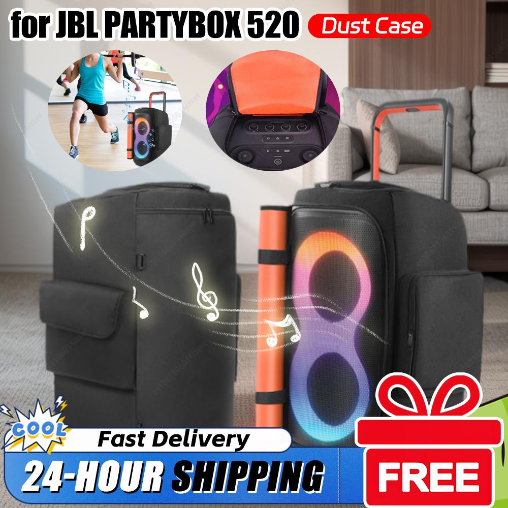 Portable Speaker Carrying Case with Mic Pocket for JBL PARTYBOX 520 Party Speaker Storage Bag Waterproof Travel Protective Cover