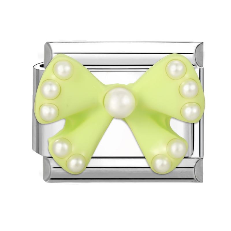 Fashion Colorful Bow Series Charm Bracelet Rose Flower Heart Cherry Y2K Bead Fit 9mm Bracelet Stainless Steel DIY Jewelry Gift