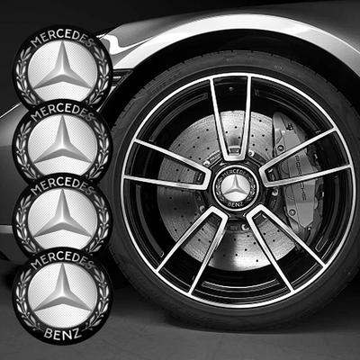 4 Stück Auto-Emblem Radnabenkappen Aufkleber Radkappen Abziehbild Für Mercedes Benz B/C/E/S-Klasse A-Klasse C200L GLC GLK CLA Zubehör