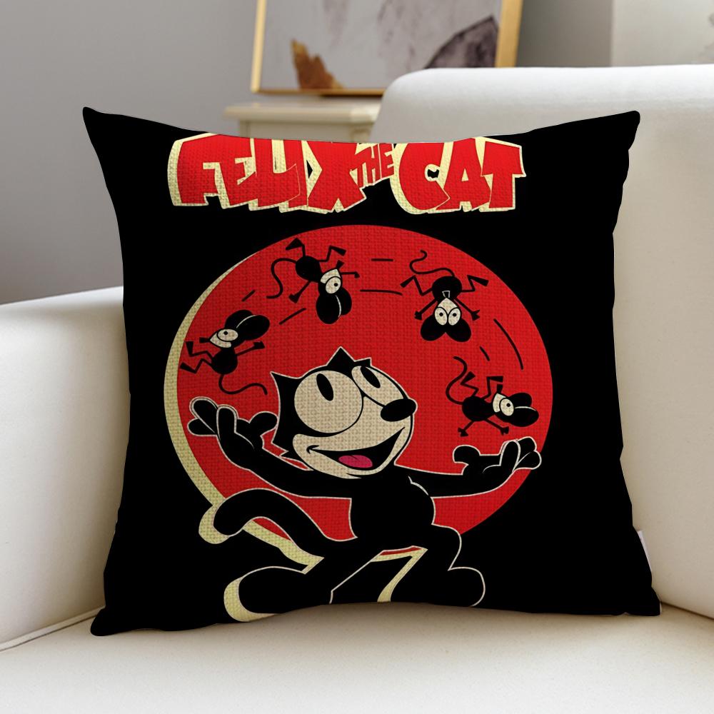 Classic FFelix the CatS Cushion Cover Breathable and skinfriendly linen pillowcase square removable and washable cushion