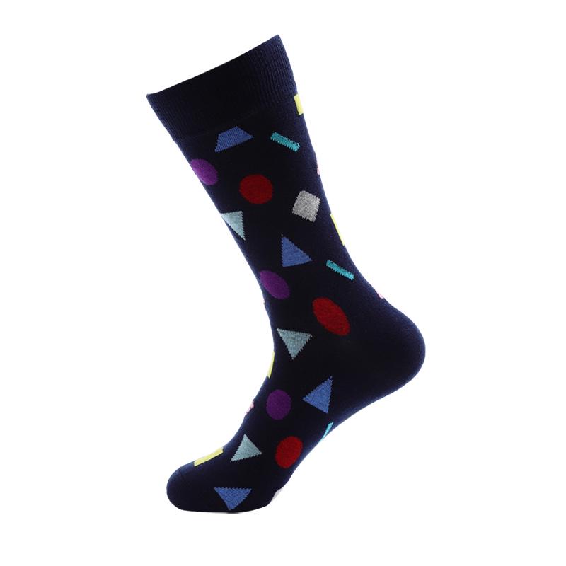 Men Socks Crew Colorful Geometric Cotton Dress Socks Gifts Summer Business Fashion Socks