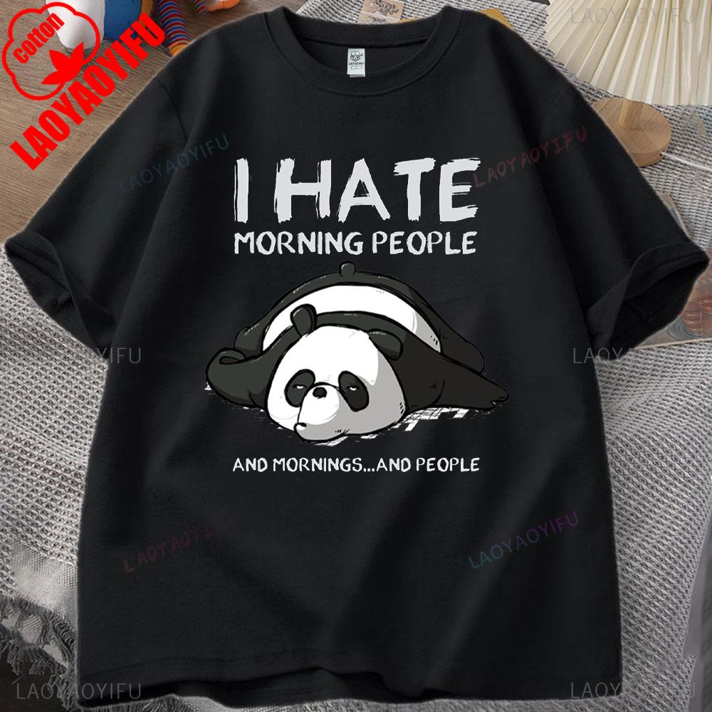 ZX Tee Vintage I Hate Mornings Premium T-Shirt Retro Cartoon T-Shirt Vintage 90s Tee Comfortable Personality for Outdoor Enthusiasts