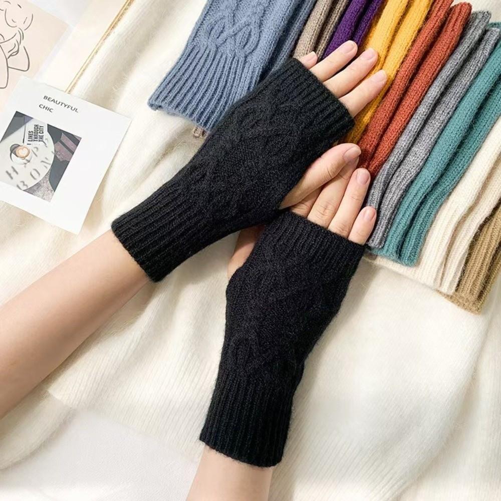Fingerless Fingerless Gloves Cable Knit Women's Gloves New Knit Gloves  Women