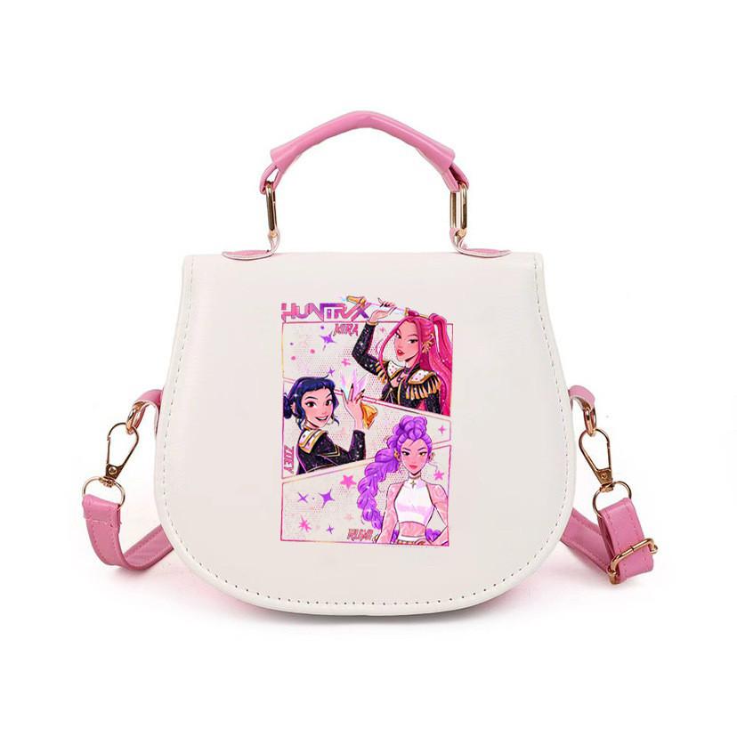 Kids Girls Kpop Rumi Zoey Mira Printed Student Lightweight Crossbody Bag Casual PU Shoulder Bags