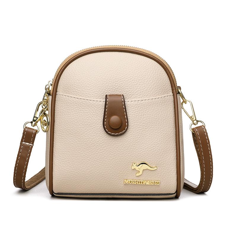 

Кошелек для мобильного телефона, одноплечная сумка кроссбоди, однотонная, простая и универсальная сумка для мамы бежевый