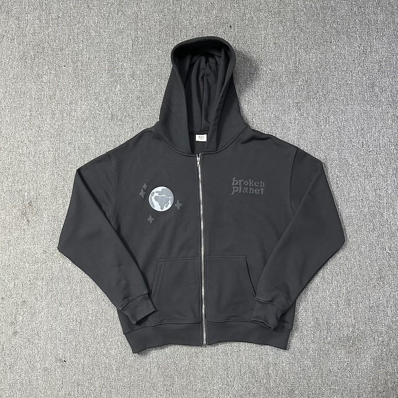 Bluza z kapturem z grafiką Broken Planet Męska Luźny krój Hip Hop Streetwear