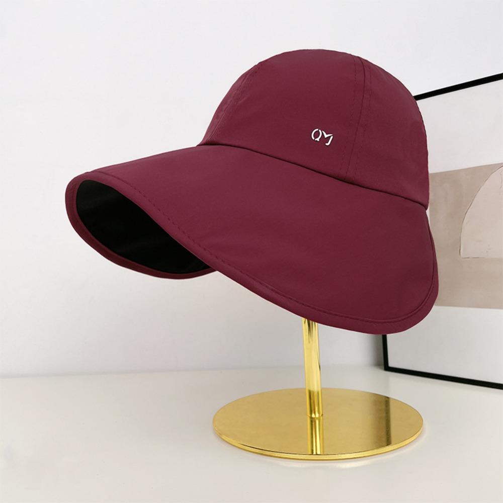 

Quick Drying Summer Sun Hat Big Brimmed Sunshade Hat Fashion Sunscreen Visor Cap Beach темно-червоний колір