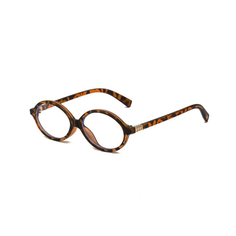 

Retro Leopard Plain Sunglasses Women Oval Frame Eyeglass Computer Reading Eyewears Vintage Brand Anti Blue Light Goggles