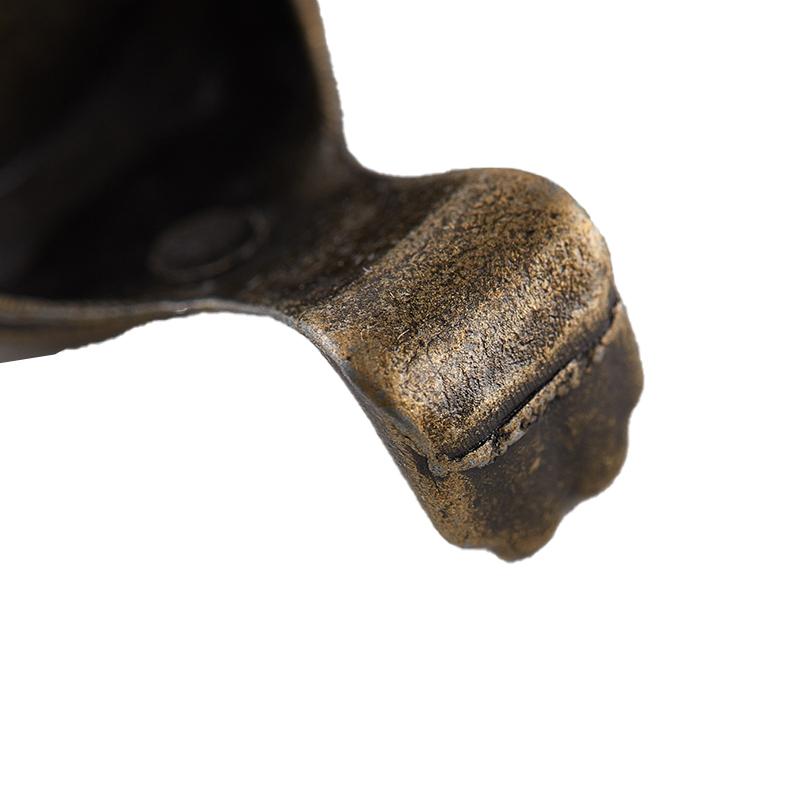 4ks Starožitná mosazná truhla na šperky Dřevěná krabička Skříňka s ozdobnými nožičkami Roh