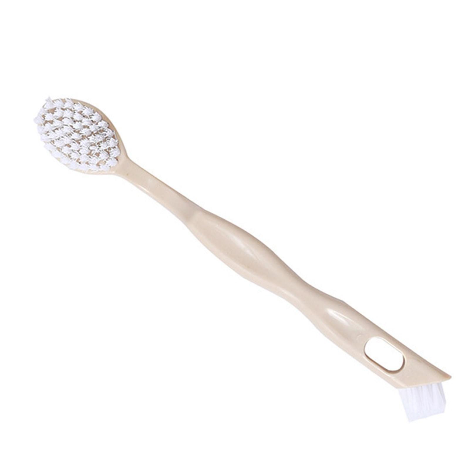 

Dual Head Shoe Brush Handle Cleaning Brush Soft Hanging Hole Plastic Comfortable Grip Shoe Scruber