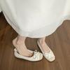 Silver ballet single shoes women's summer new French beautiful shallow mouth flat bottom ladle shoes