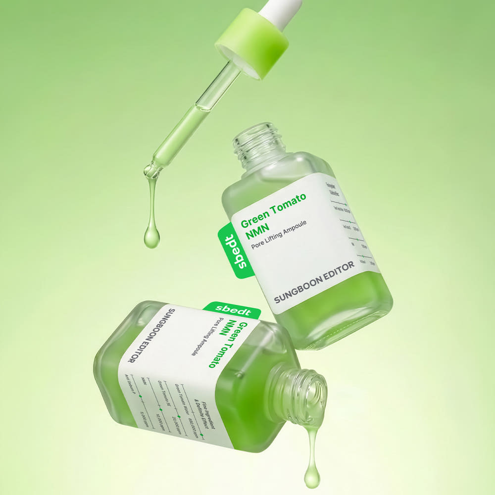 SUNGBOON EDITOR Green Tomato NMN Pore Lifting Ampoule 40ml Korean Firming & Pore Care Facial Ampoule