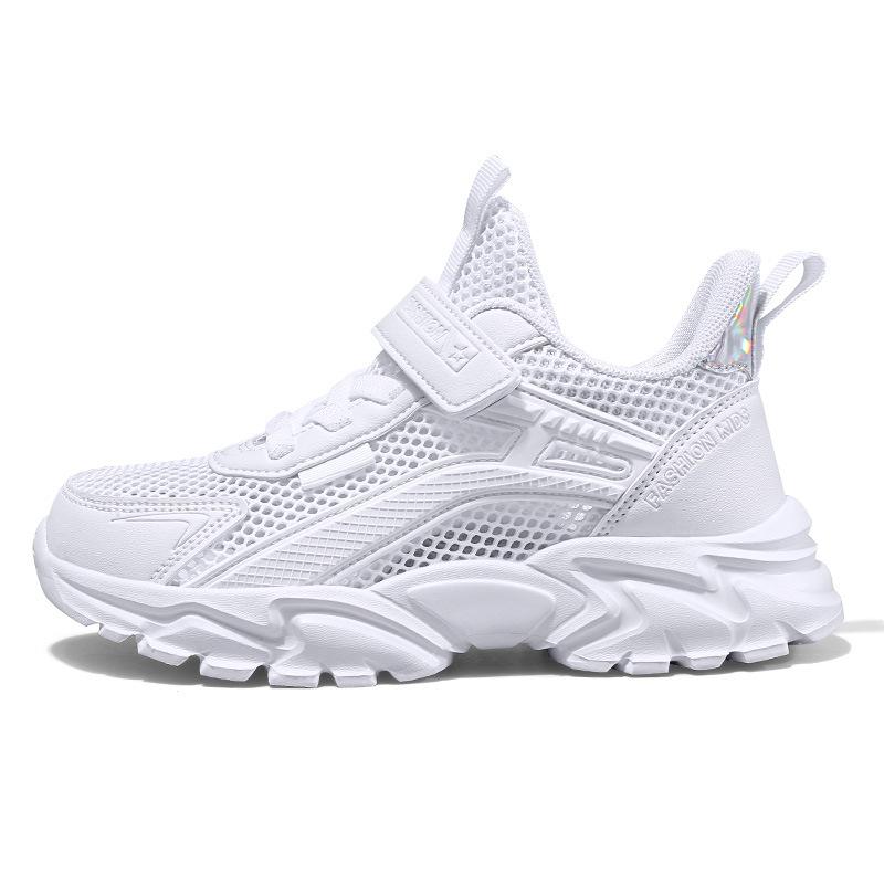 Children's sports shoes spring and summer mesh breathable middle and older children's casual running shoes boys and girls students low-top white shoes
