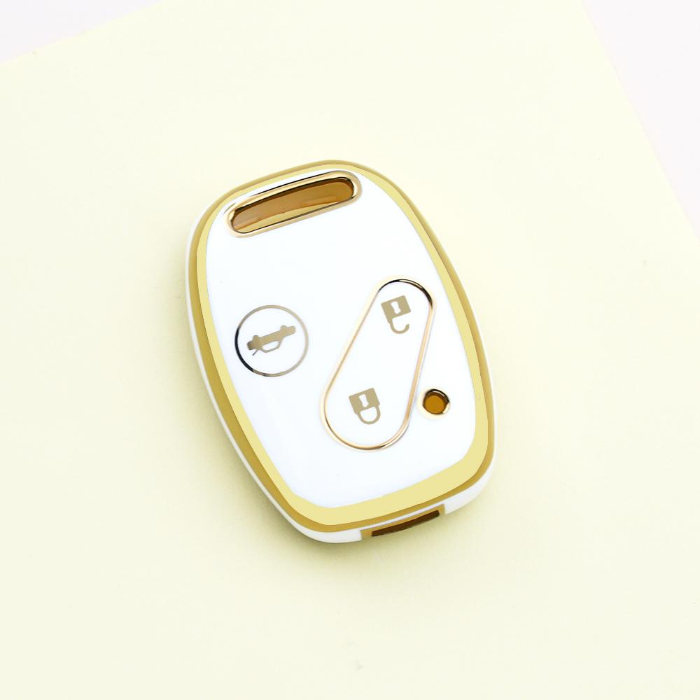 Car Key Case Cover Silver Edge Tpu For Honda Cr-V Freed Freed Fit Civic Jazz Pilot Accord Pilot Insight Auto Shell Fob Holder