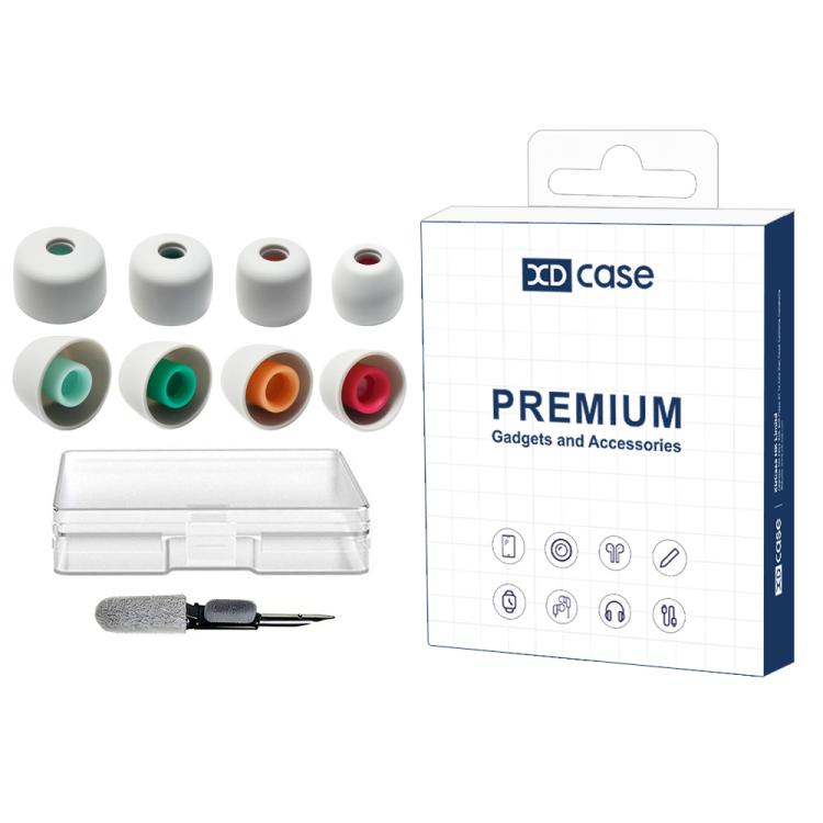 

XDcase 4 Pairs Replacement Silicone Ear Tips Kit, XS/S/M/L Size, Cleaning Brush Color Random 4 Pairs белый