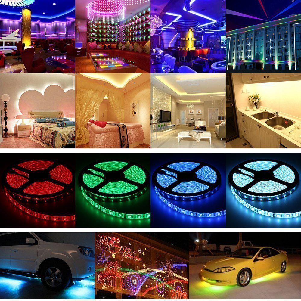SMD 5050 RGB LED Strip Waterproof DC 12V 24V LED Light Strips 1m 5M 300LED 60LED/M RGB Flexible Neon Tape Luz Home Christmas Lig