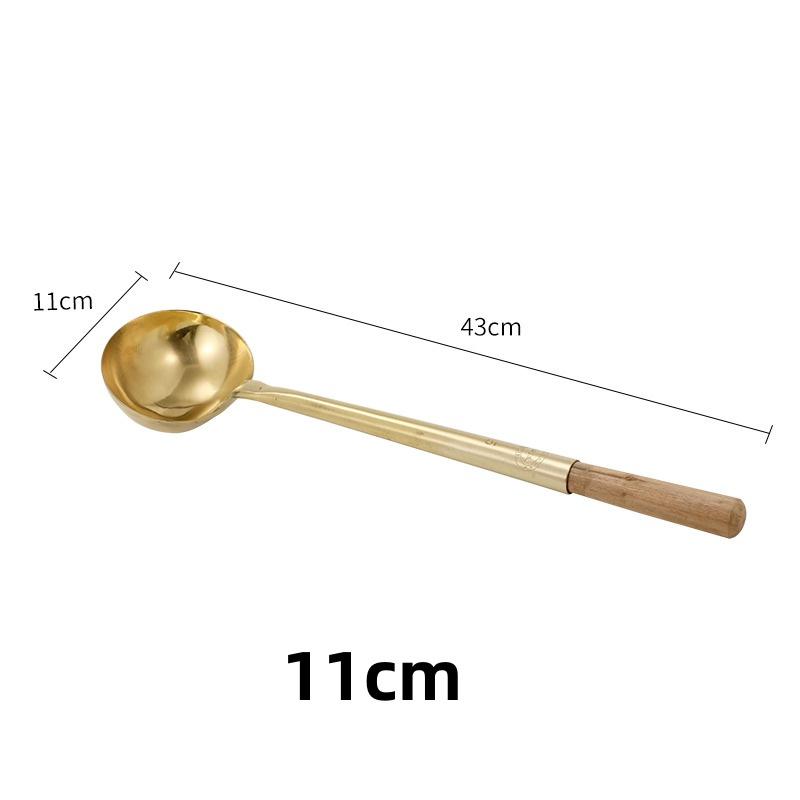 big long pure copper spatula shovel chef cooking cocina utensilios blade Kitchen Utensil Wooden Handle Turner Soup Spoon wok