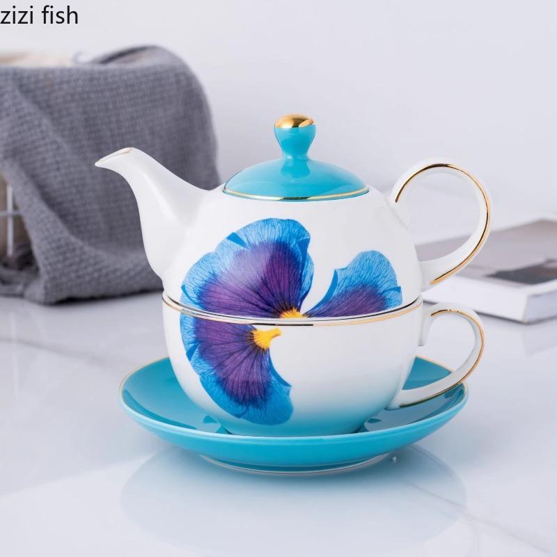 Creative Ceramic Tea Set Teapot Teacup Kettle Filter Pot Water Bottle Coffee Cup Water Cup Flower Tea Cups Teaware Sets Milk Mug