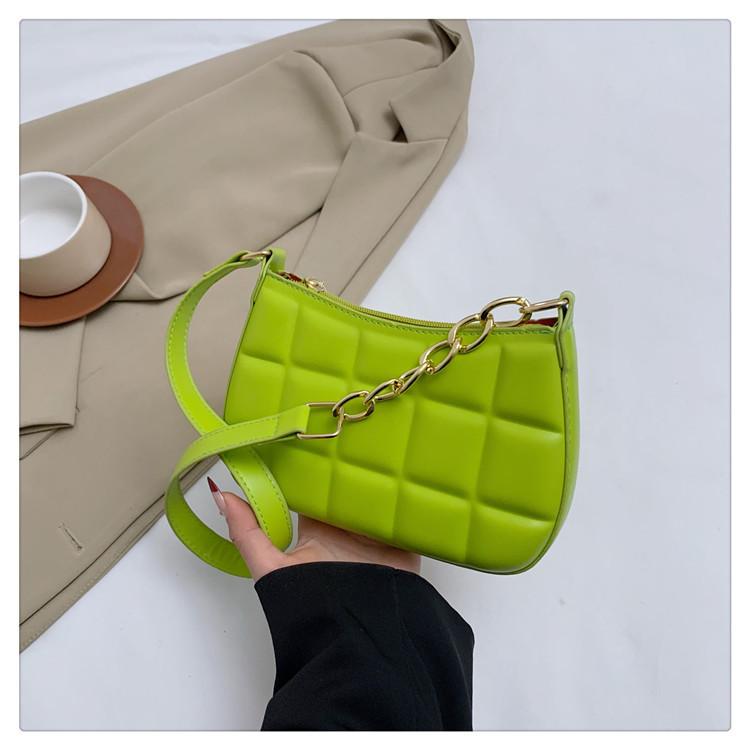 Trendy City Minimalist Grid Embossed Shoulder Bag For 2023 Fall/winter Season